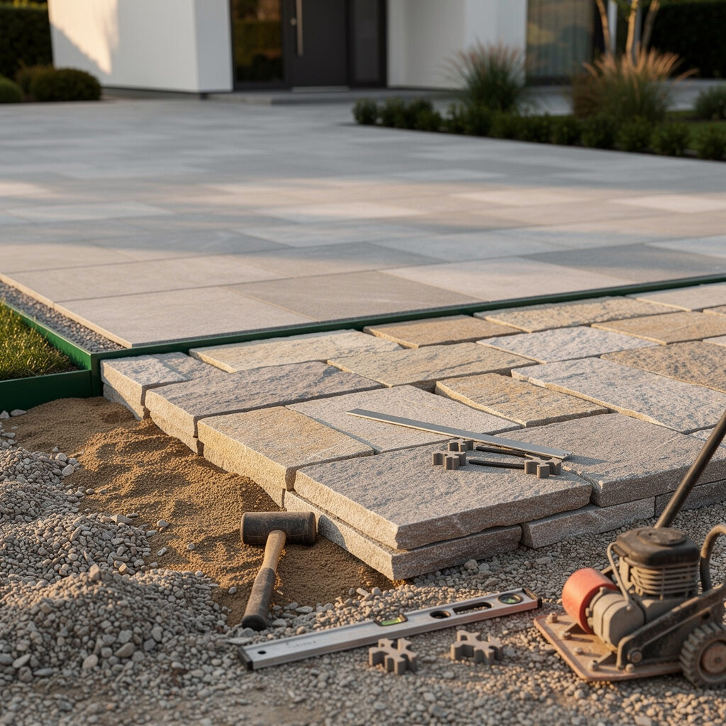 Pflasterarbeiten Terrasse & Einfahrt – Galabau De Wit
