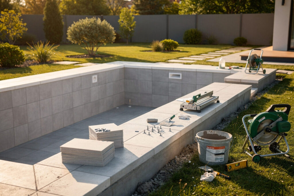 Arbeiten im Poolbau – Galabau De Wit